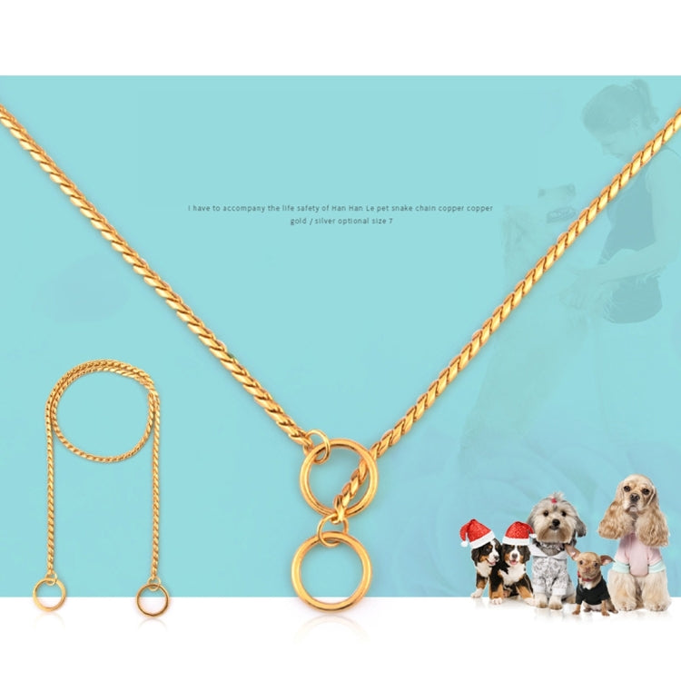 Pet Collars Pet Neck Strap Dog Neckband Snake Chain Dog Chain  Solid  Metal Chain Dog Collarï¼ŒLength:35cm
