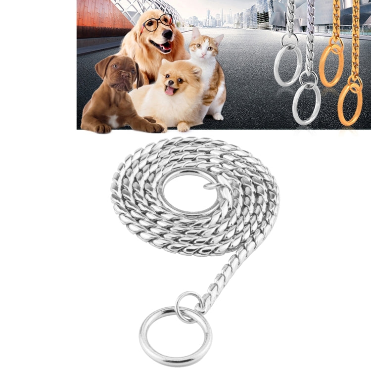 Pet Collars Pet Neck Strap Dog Neckband Snake Chain Dog Chain  Solid  Metal Chain Dog Collarï¼ŒLength:35cm