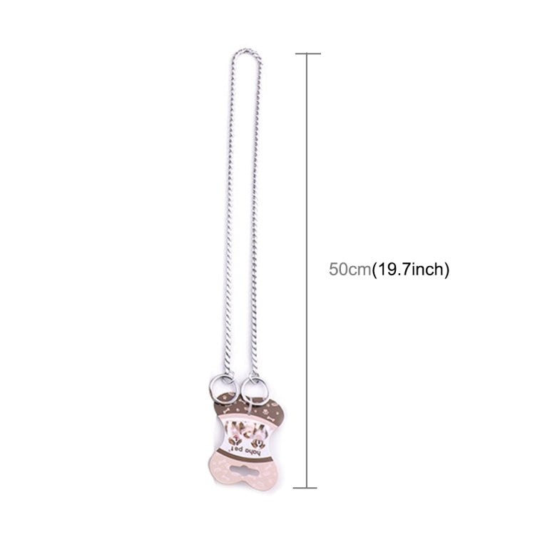 Pet Collars Pet Neck Strap Dog Neckband Snake Chain Dog Chain  Solid  Metal Chain Dog Collarï¼ŒLength:50cm