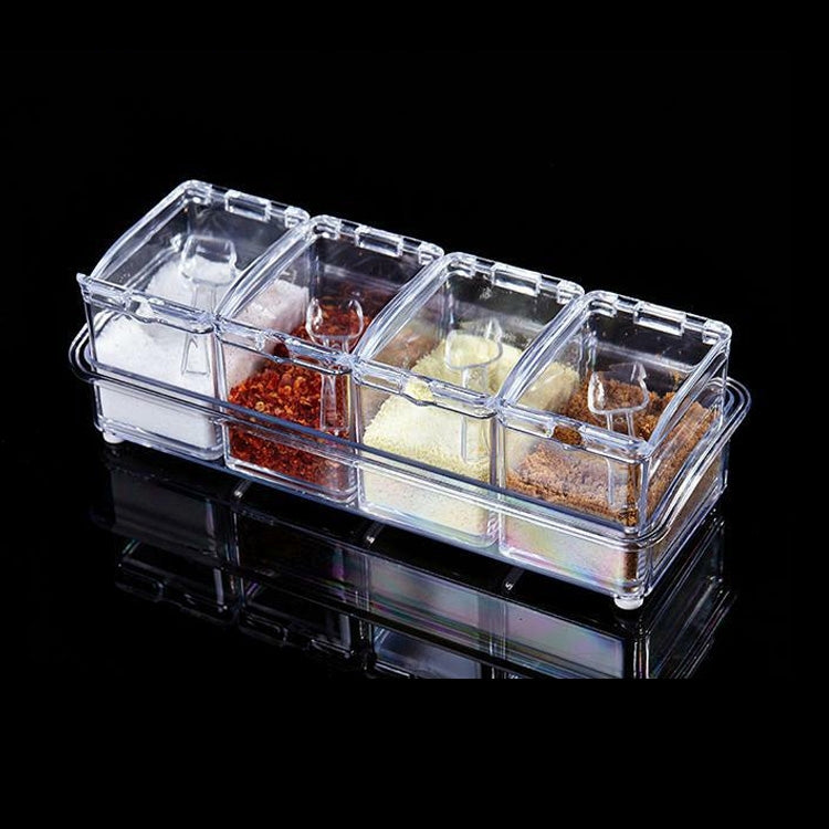 2 PCS Kitchen Multipurpose Po Four Cylinder Crystal Seasoning Box Random Color Delivery