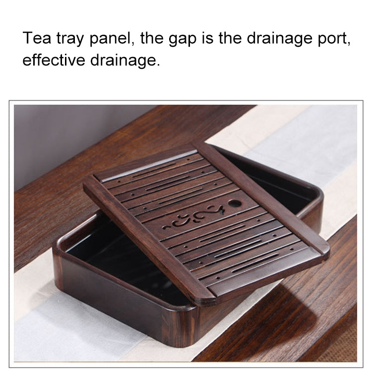 Household Ebony Water Storage Tea Tray Kung Fu Teaware, Size: 26 x 19 x 5cm