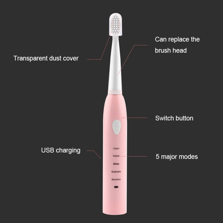 5 Cleaning Modes Sonic Electric Toothbrush USB Charger Rechargeable Tooth Brush