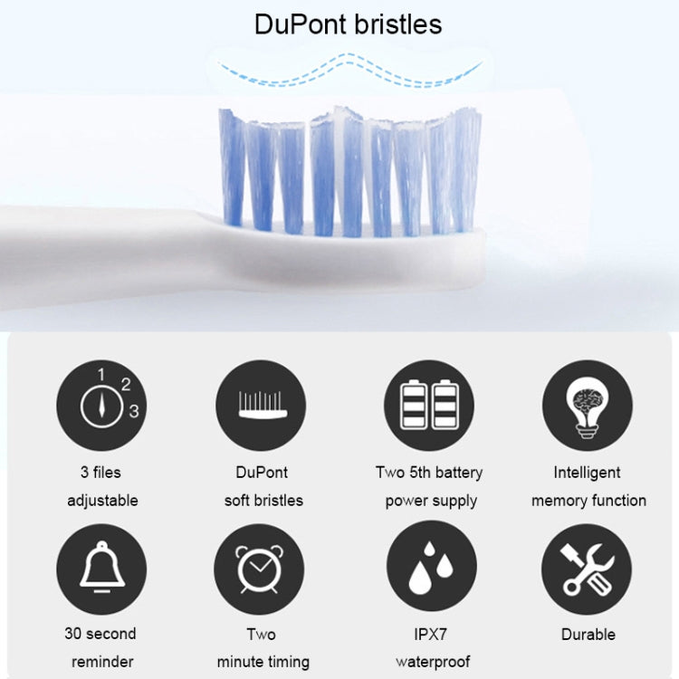 LOHASMAS Smart Button Type Ultrasonic Waterproof Electric Toothbrush (Blue)