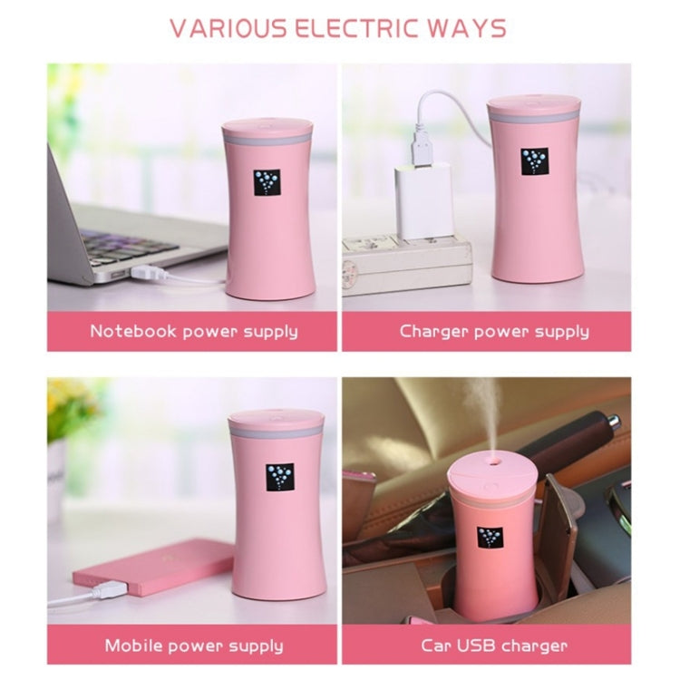 Small-OS 2W Slim Waist Humidifier Moisture Meter Moisturizing Instrument with LED Night Light, Water Tank Capacity: 230ml(White)