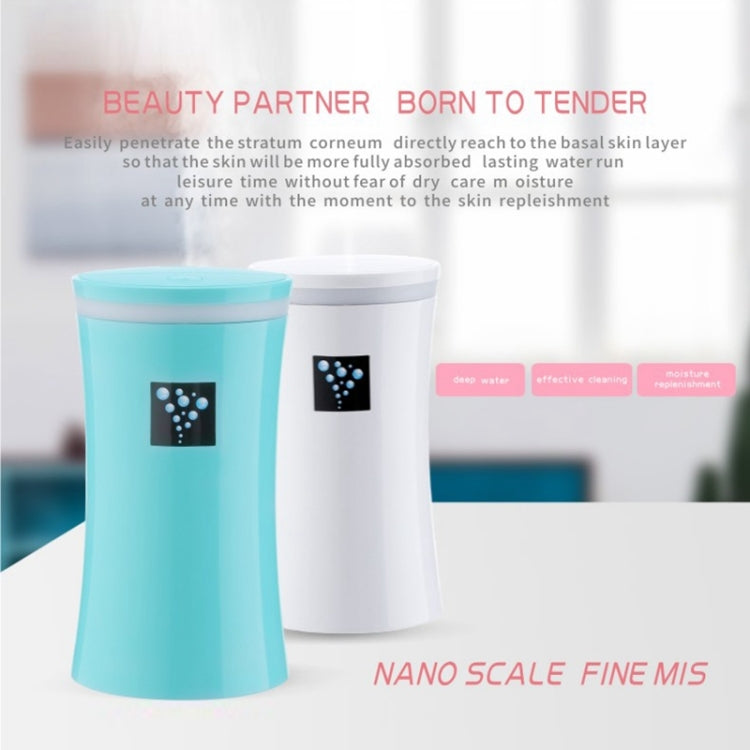 Small-OS 2W Slim Waist Humidifier Moisture Meter Moisturizing Instrument with LED Night Light, Water Tank Capacity: 230ml(White)