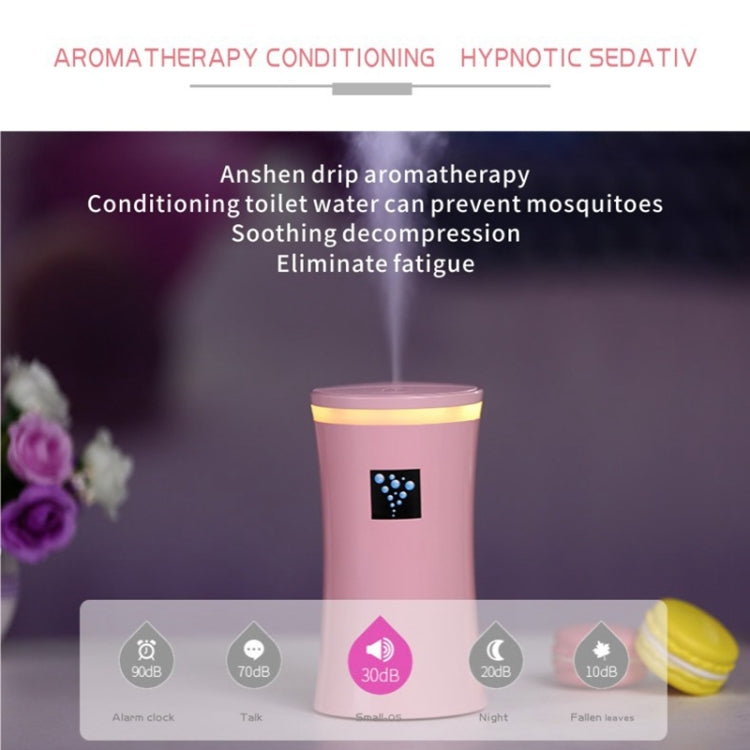 Small-OS 2W Slim Waist Humidifier Moisture Meter Moisturizing Instrument with LED Night Light, Water Tank Capacity: 230ml(White)