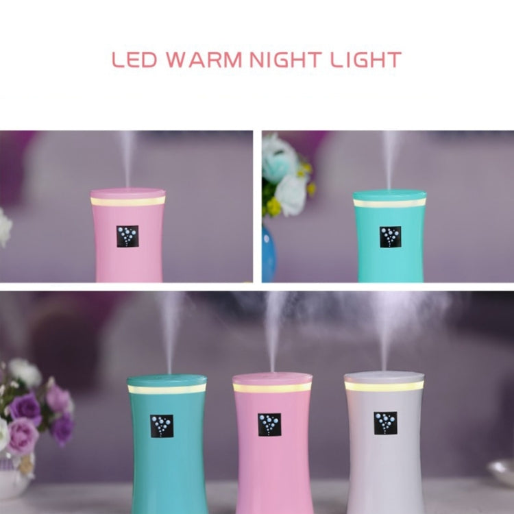 Small-OS 2W Slim Waist Humidifier Moisture Meter Moisturizing Instrument with LED Night Light, Water Tank Capacity: 230ml(White)