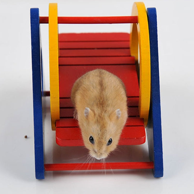 Wooden Hamster Toys Rainbow Swing, Random Color Delivery, Size: 13*9*10cm