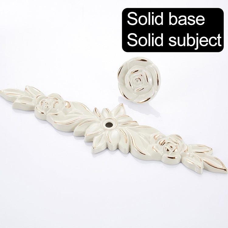 5 PCS 6603 Small Ivory White Drawer Cabinet Door Rose Shape Handle