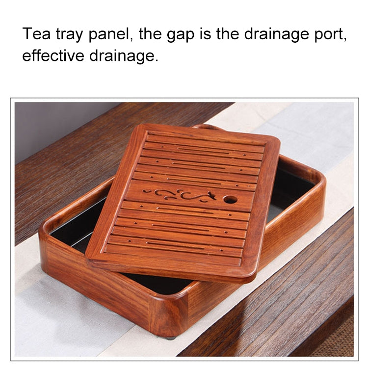 Household Rosewood Water Storage Tea Tray Kung Fu Teaware, Size: 36 x 24 x 6cm