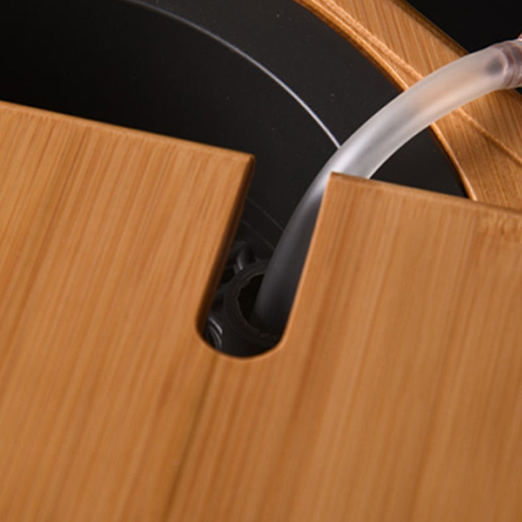 Bamboo Drainage Tea Slag Bucket Kung Fu Teaware Accessories with lid, Size: 31x31cm