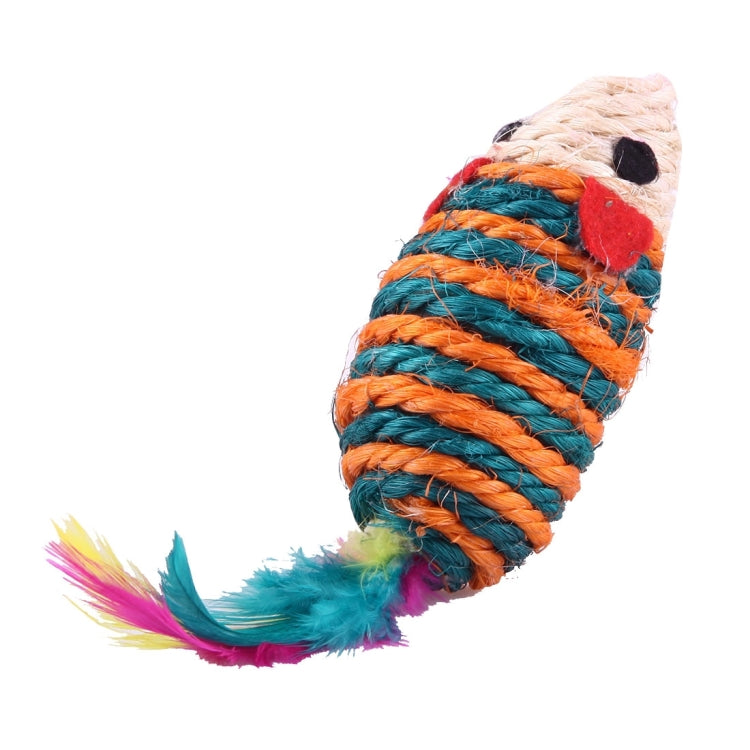 Mouse Shape Sisal Hemp Pet Cat Toy, Random Color Delivery