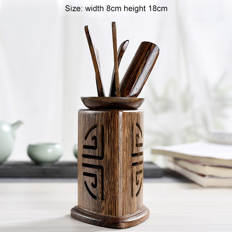5 in 1 Tea Needle + Tea Clamp + Teaspoon + Tea Steak + Tea Barrel Kungfu Teaism Tea Set Teaware Accessories, Wenge Triangle