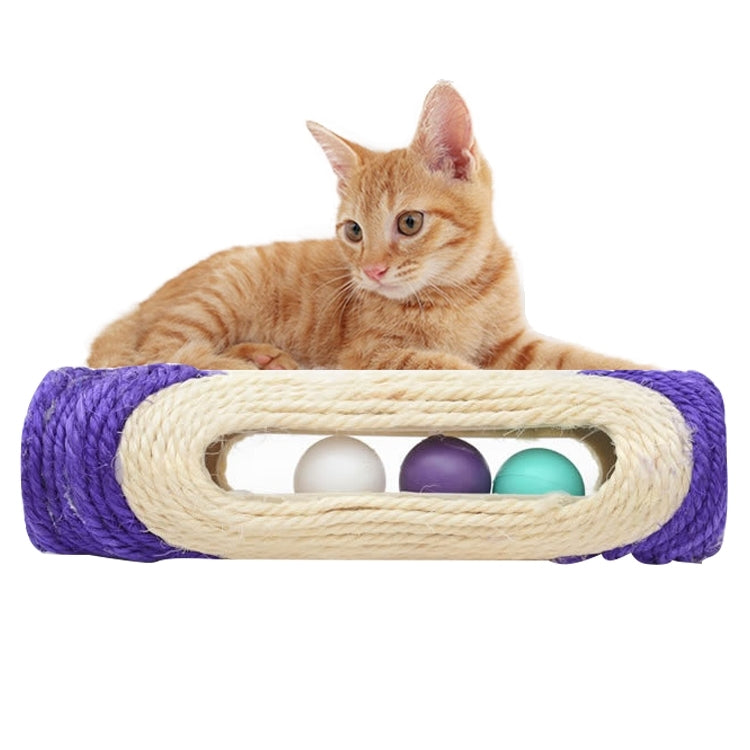 Cat Scratch Board Training Toy Pet Supplies Cat Rack Rolling Sisal Scratching Trapped Ball with Three Balls, Random Color Delivery