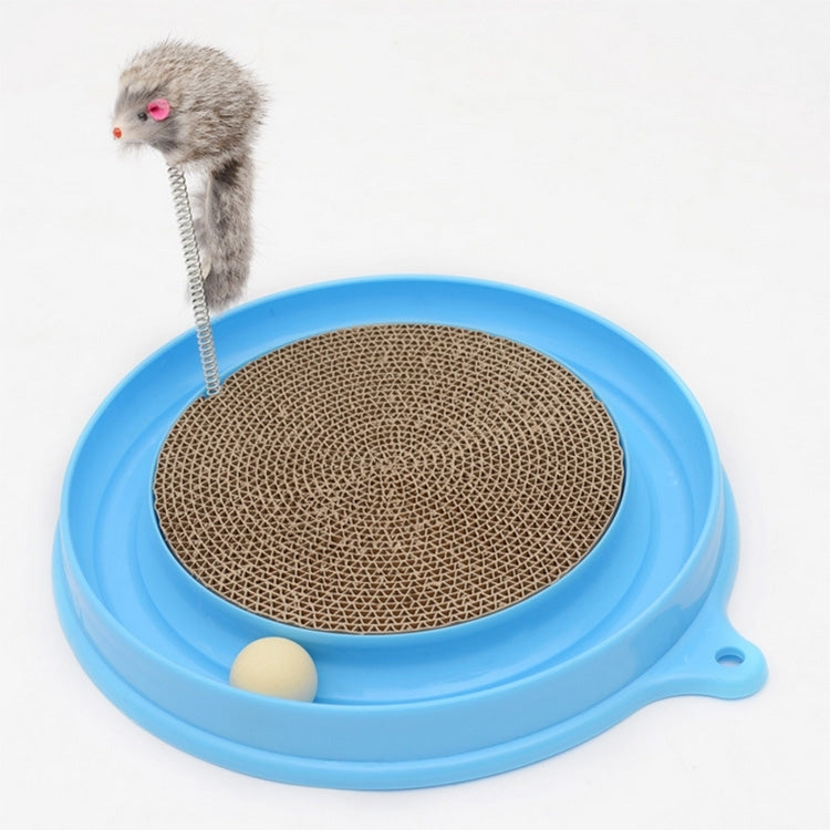 Cat Favorite Amusement Plate Funny Ball Cute Mouse Toys Cat Spring Corrugated Paper Scratching Posts Pet Toy, Random Color Delivery, Diameter: 40cm