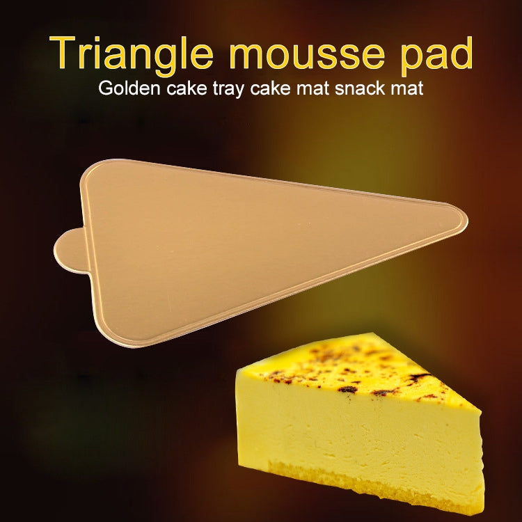 1000 PCS Large Triangle Cake Cardboard Pad Thick Rigid Golden Cake Mousse Cake Mat