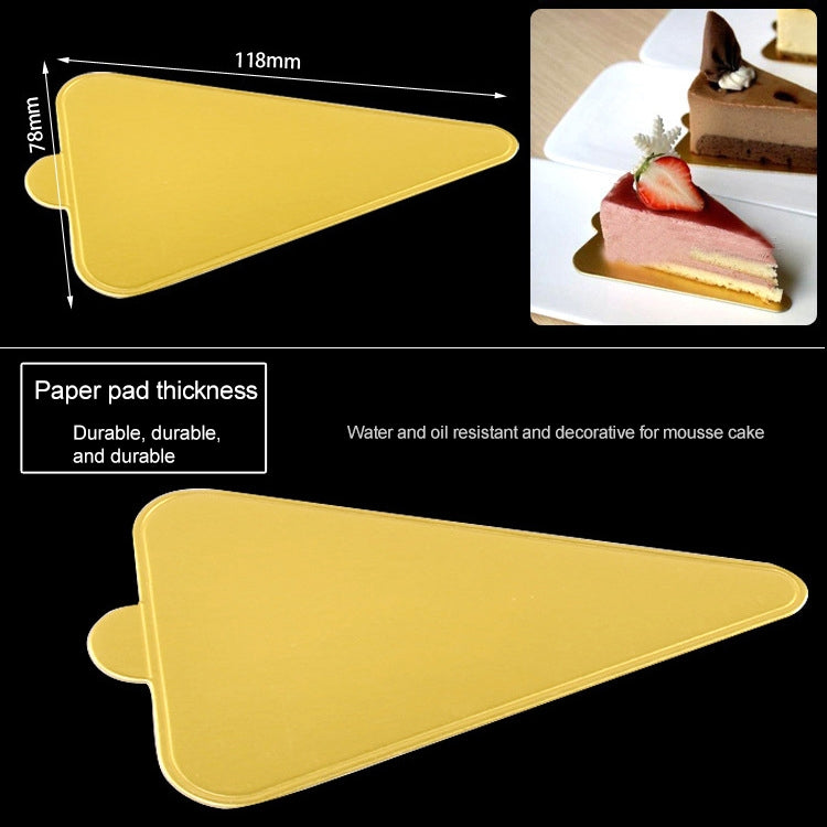 1000 PCS Large Triangle Cake Cardboard Pad Thick Rigid Golden Cake Mousse Cake Mat
