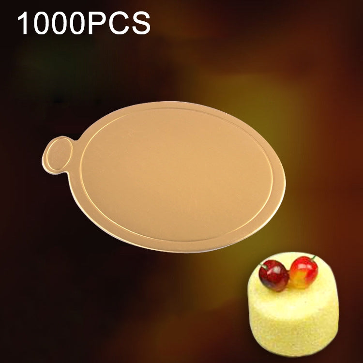 1000 PCS Small Round Cake Cardboard Pad Thick Rigid Golden Cake Mousse Cake Mat