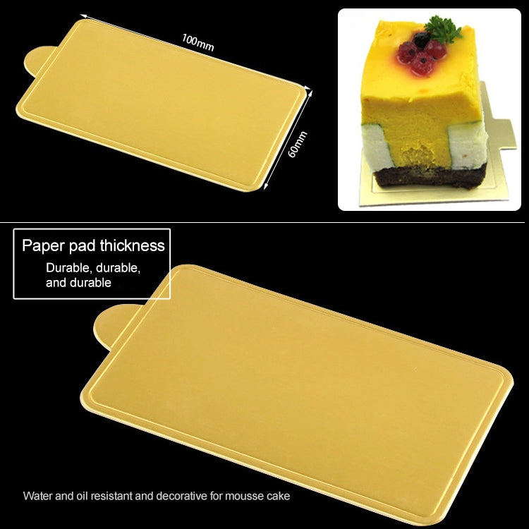 1000 PCS Large Rectangle Cake Cardboard Pad Thick Rigid Golden Cake Mousse Cake Mat