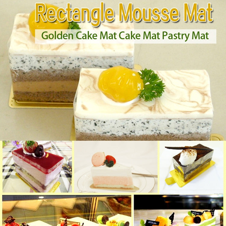 1000 PCS Large Rectangle Cake Cardboard Pad Thick Rigid Golden Cake Mousse Cake Mat