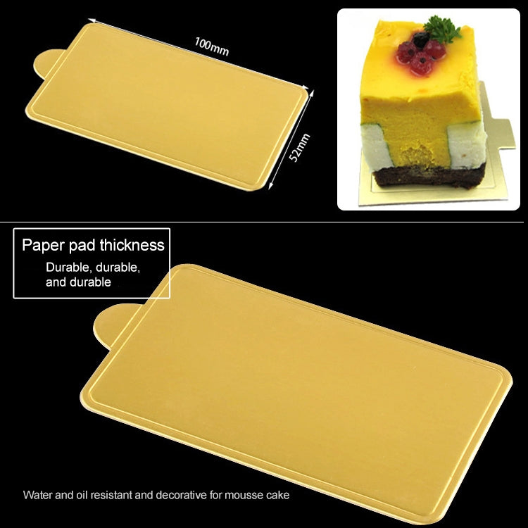 1000 PCS Medium Rectangle Cake Cardboard Pad Thick Rigid Golden Cake Mousse Cake Mat