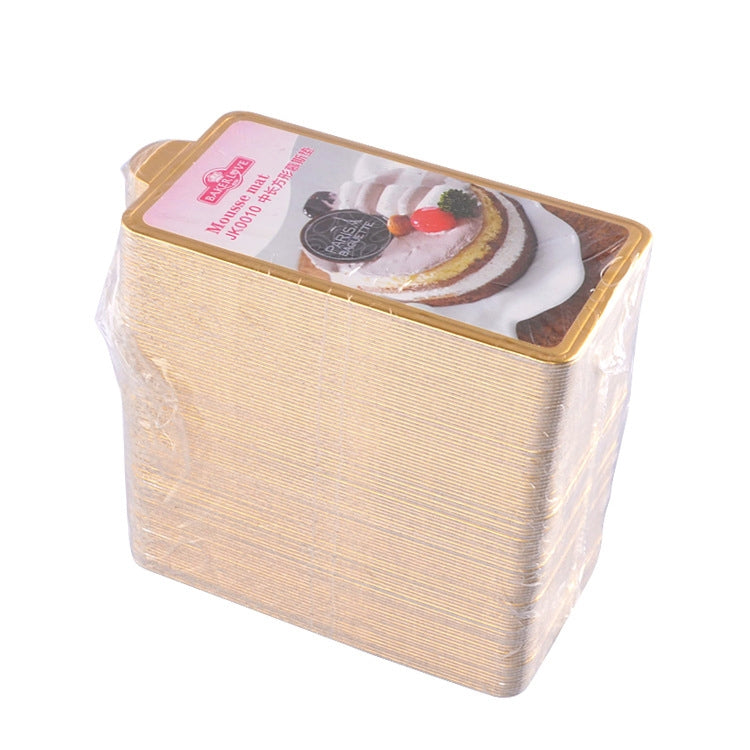 1000 PCS Medium Rectangle Cake Cardboard Pad Thick Rigid Golden Cake Mousse Cake Mat