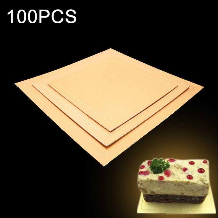 100 PCS Square Cake Cardboard Pad Golden Cake Mousse Cake Mat, Size: 23 x 23cm