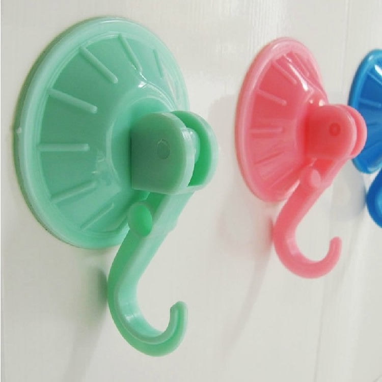10 PCS Non-trace Sticking Hook Bathroom Kitchen Wall Strong Suction Cup Hook Hanger Vacuum Sucker,Random Color Delivery