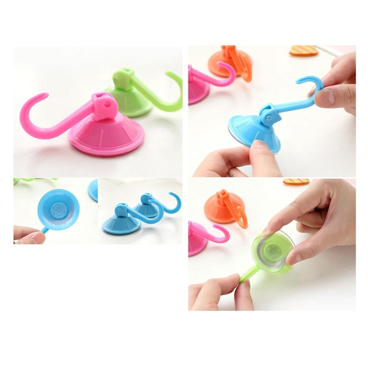 10 PCS Non-trace Sticking Hook Bathroom Kitchen Wall Strong Suction Cup Hook Hanger Vacuum Sucker,Random Color Delivery