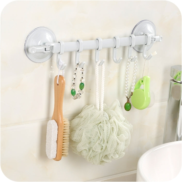 10 PCS Non-trace Sticking Hook Bathroom Kitchen Home Simple Strong Double Sucker Six Hook Organizer Hanging Storage Hook,Random Color Delivery