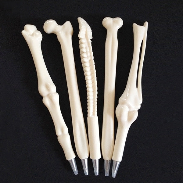 2 PCS Blue Ink Refill Creative Lifelike Bone Style Ballpoint Pens Novel Pen School Stationery Office Supply, Random Style Delivery