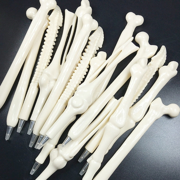 2 PCS Blue Ink Refill Creative Lifelike Bone Style Ballpoint Pens Novel Pen School Stationery Office Supply, Random Style Delivery