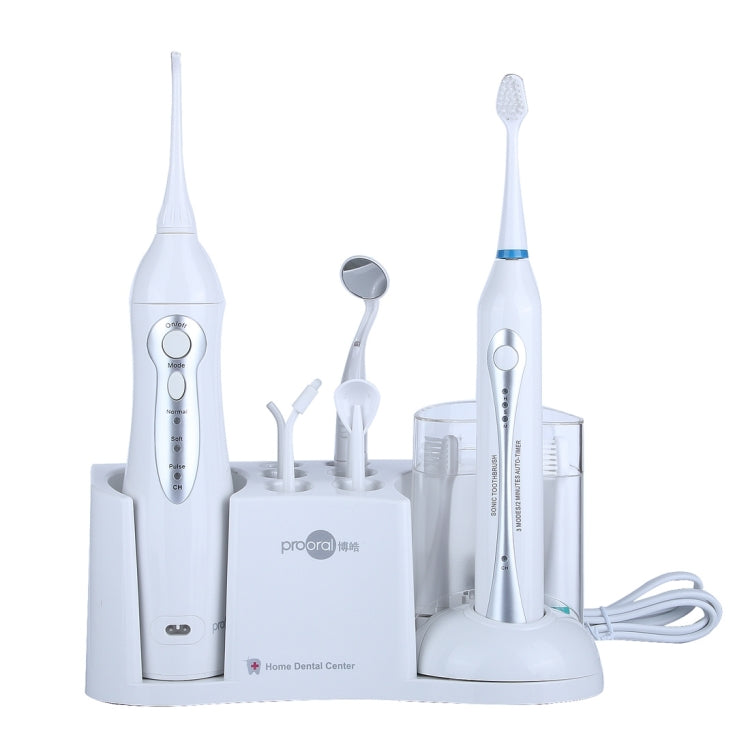 Prooral 5010 Rechargeable IPX7 Waterproof Home Use Oral Care Set, US Plug(White)