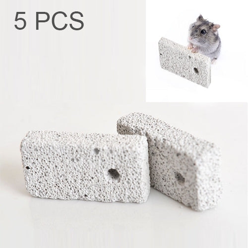 5 PCS Pet Rectangle Volcanic Molar Stone Hamsters Rabbits Small Pets Teeth Grinding Stones Pets Training Tools