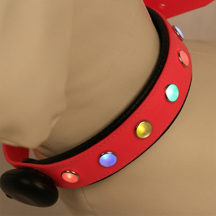 PVC Material Waterproof LED Light Adjustable Collar USB Rechargeable Pet Dogs Collar, Collar Size: 60*2.5 cm