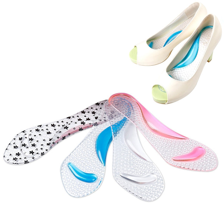 5 Pair Women Silicone Gel Massage Arch Support Insoles Orthotic Flatfoot Prevent Foot Cocoon High Heels Shoes Pad ,Random Color Delivery