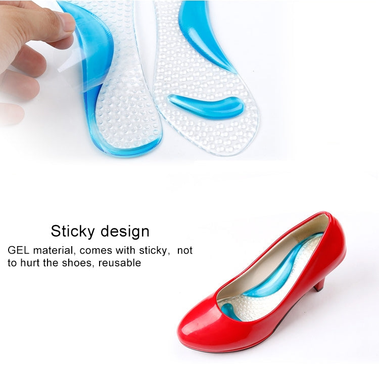 5 Pair Women Silicone Gel Massage Arch Support Insoles Orthotic Flatfoot Prevent Foot Cocoon High Heels Shoes Pad ,Random Color Delivery
