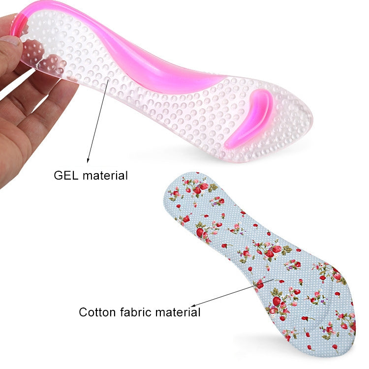 5 Pair Women Silicone Gel Massage Arch Support Insoles Orthotic Flatfoot Prevent Foot Cocoon High Heels Shoes Pad ,Random Color Delivery