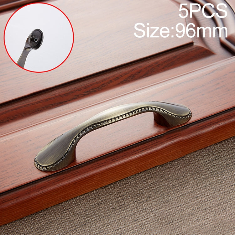 5 PCS 6009-96 Cyan Ancient Drawer Cabinet Door European Style Retro Copper Handle