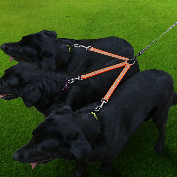 TPU Material Pet Dogs 3 in 1 Tangle-free Traction Rope Double Pet Dog Walking Leash, Length: 25 cm