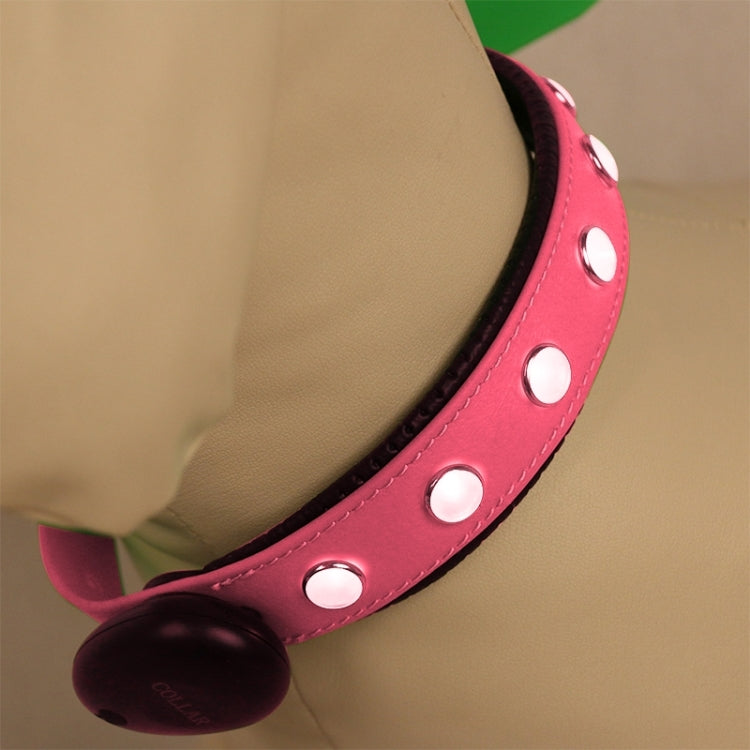 PVC Material Waterproof LED Light Adjustable Collar USB Rechargeable Pet Dogs Collar, Collar Size: 65*2.5 cm