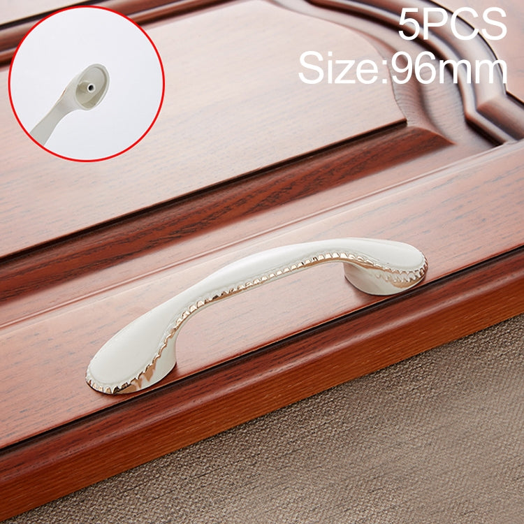 5 PCS 6009-96 Ivory White Drawer Cabinet Door European Style Retro Copper Handle