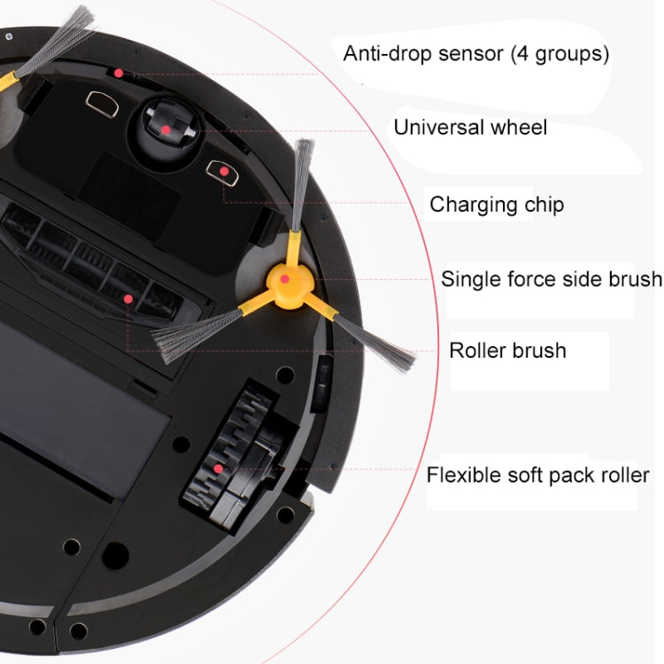 Conoco YBS1705 1500Pa Large Suction Macarons Smart Household Vacuum Cleaner Clean Robot, Support Phone APP Control & Amazon Alexa