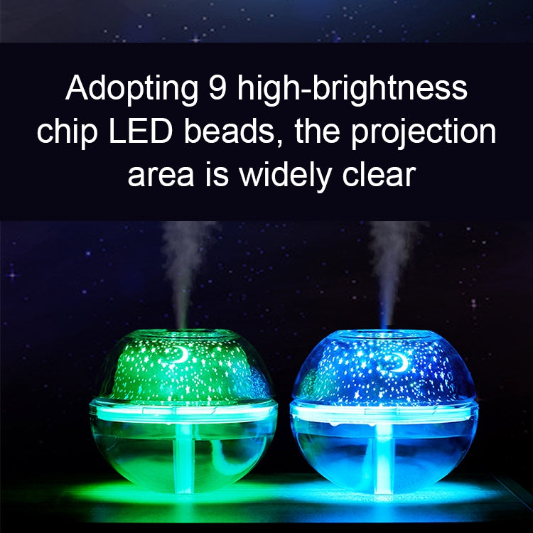 WT-A99 2W Crystal LED Night Light Projection Humidifier Essential Oil Diffuser Air Fresher Mist Maker, Capacity: 500ml, DC 5V