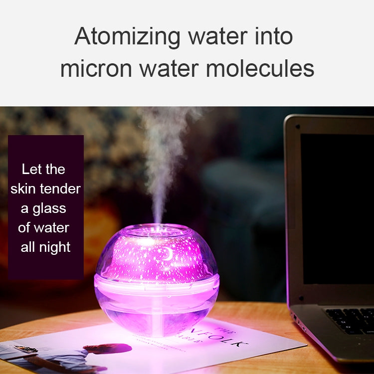 WT-A99 2W Crystal LED Night Light Projection Humidifier Essential Oil Diffuser Air Fresher Mist Maker, Capacity: 500ml, DC 5V