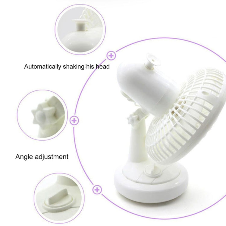 Room Office Adjustable Head USB Rechargeable Battery Operated Cooling Mini Fan, 2 Speeds