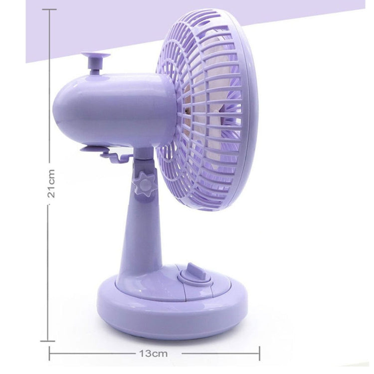 Room Office Adjustable Head USB Rechargeable Battery Operated Cooling Mini Fan, 2 Speeds