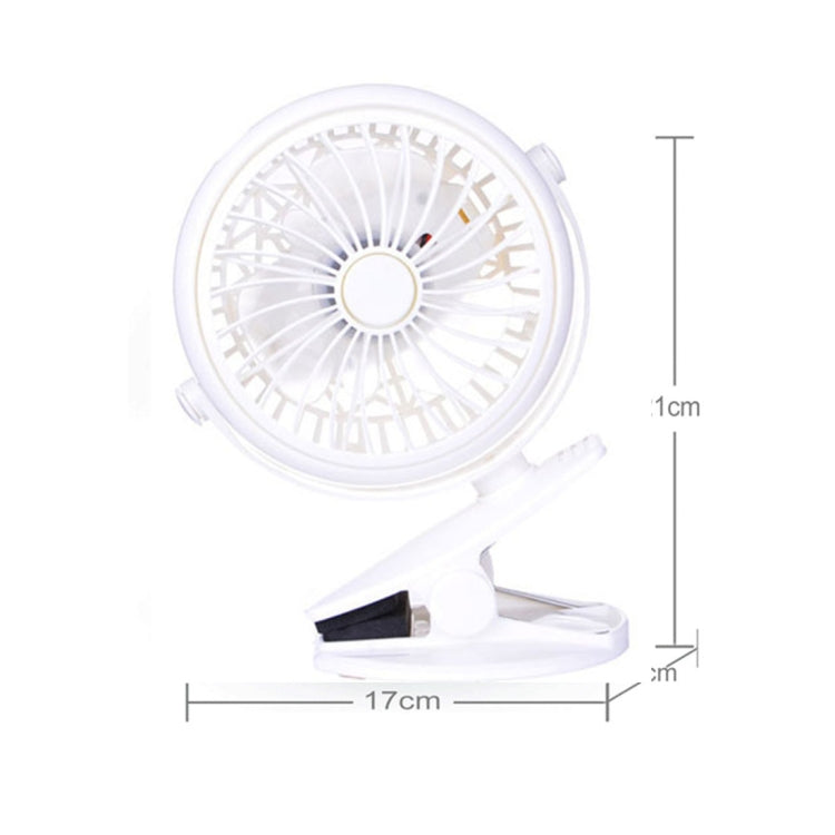 DC 5V USB Rechargeable Battery Operated 360 Degree Rotation Cooling Clip Fan, 2 Speeds