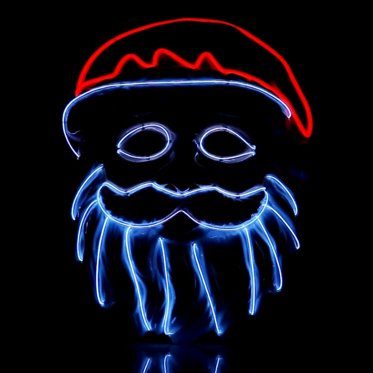 Santa Claus Style Luminous EL Wire Light Full Face Mask