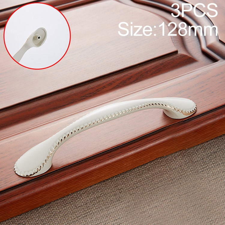 3 PCS 6009-128 Ivory White Drawer Cabinet Door European Style Retro Copper Handle
